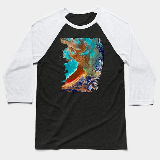 Abstract Flow 2 Baseball T-Shirt by Spiced Red